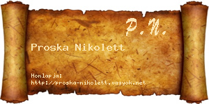 Proska Nikolett névjegykártya